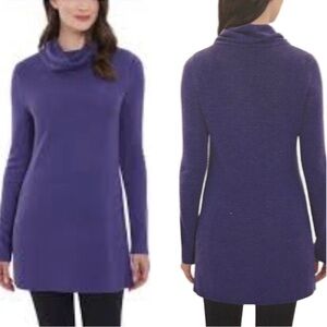 Adrienne Vittadini purple cowl neck tunic sweater casual sophisticated NWT XL